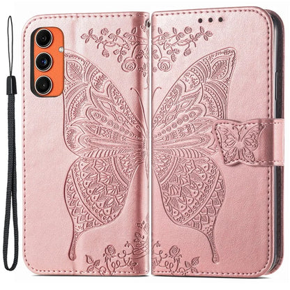 For Samsung Galaxy M55 5G / C55 5G / F55 5G Case with Hand Strap Butterfly Leather Flip Wallet Phone Cover