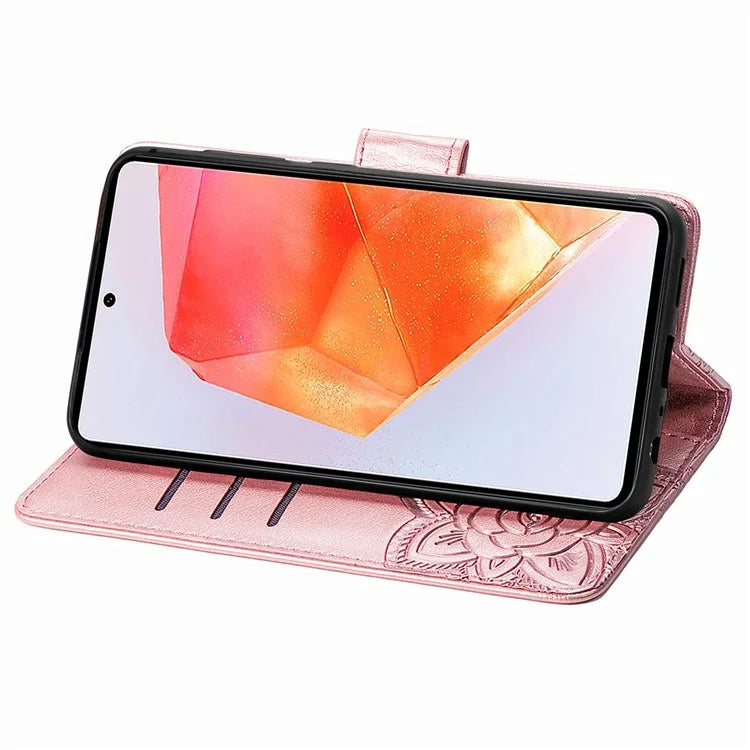 For Samsung Galaxy M55 5G / C55 5G / F55 5G Case with Hand Strap Butterfly Leather Flip Wallet Phone Cover