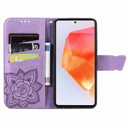 For Samsung Galaxy M55 5G / C55 5G / F55 5G Case with Hand Strap Butterfly Leather Flip Wallet Phone Cover