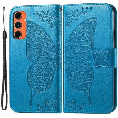 For Samsung Galaxy M55 5G / C55 5G / F55 5G Case with Hand Strap Butterfly Leather Flip Wallet Phone Cover