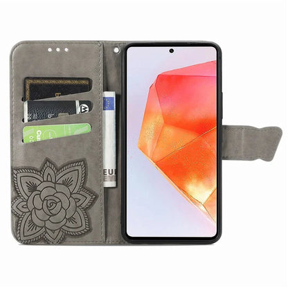 For Samsung Galaxy M55 5G / C55 5G / F55 5G Case with Hand Strap Butterfly Leather Flip Wallet Phone Cover