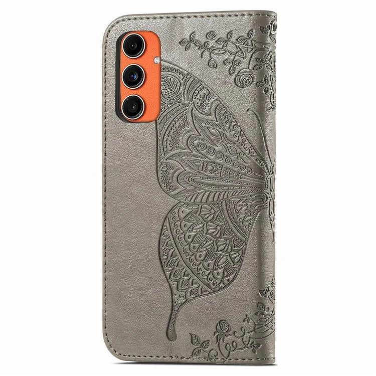 For Samsung Galaxy M55 5G / C55 5G / F55 5G Case with Hand Strap Butterfly Leather Flip Wallet Phone Cover