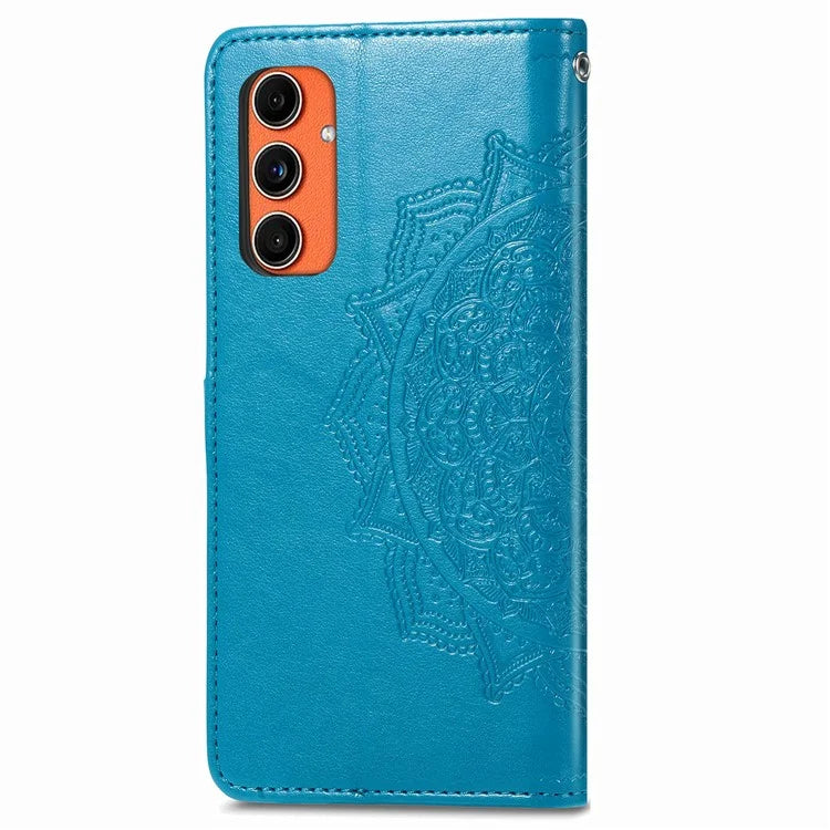 For Samsung Galaxy M55 5G / C55 5G / F55 5G Case 3 Card Slots Mandala Flower Leather Phone Cover