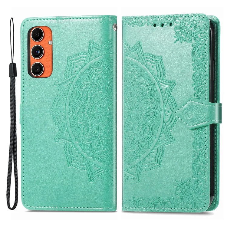 For Samsung Galaxy M55 5G / C55 5G / F55 5G Case 3 Card Slots Mandala Flower Leather Phone Cover
