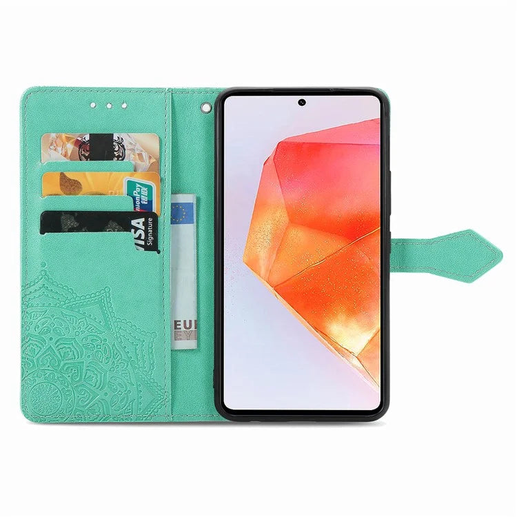 For Samsung Galaxy M55 5G / C55 5G / F55 5G Case 3 Card Slots Mandala Flower Leather Phone Cover