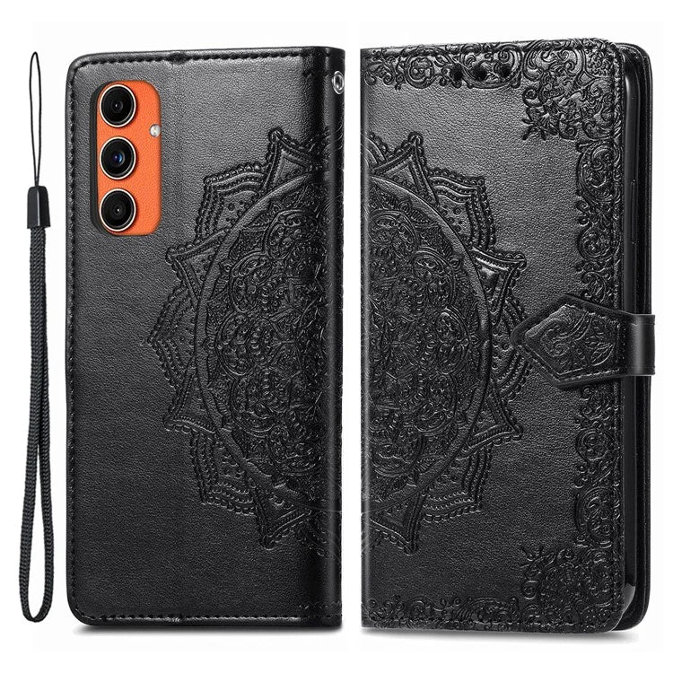 For Samsung Galaxy M55 5G / C55 5G / F55 5G Case 3 Card Slots Mandala Flower Leather Phone Cover