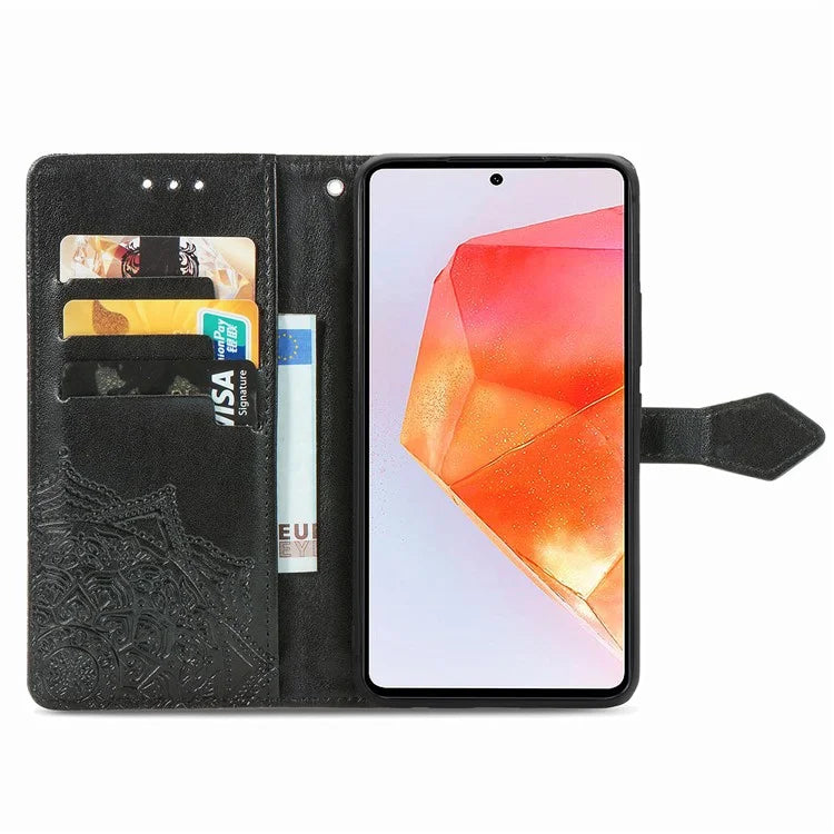 For Samsung Galaxy M55 5G / C55 5G / F55 5G Case 3 Card Slots Mandala Flower Leather Phone Cover