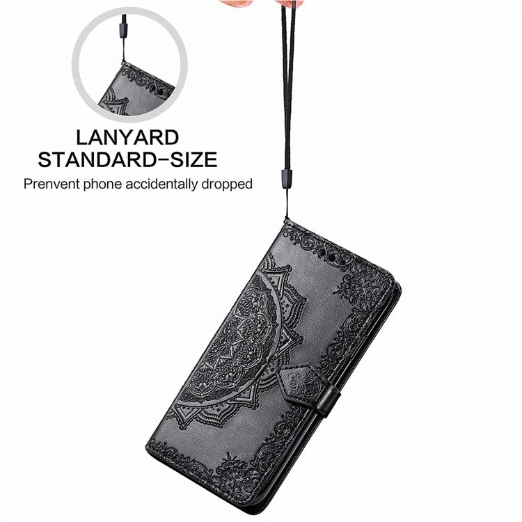 For Samsung Galaxy M55 5G / C55 5G / F55 5G Case 3 Card Slots Mandala Flower Leather Phone Cover