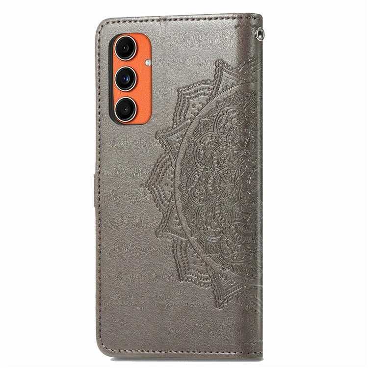 For Samsung Galaxy M55 5G / C55 5G / F55 5G Case 3 Card Slots Mandala Flower Leather Phone Cover