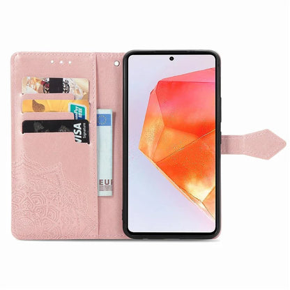 For Samsung Galaxy M55 5G / C55 5G / F55 5G Case 3 Card Slots Mandala Flower Leather Phone Cover