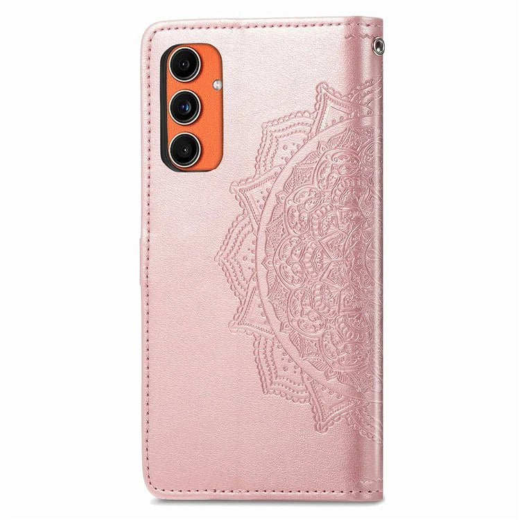 For Samsung Galaxy M55 5G / C55 5G / F55 5G Case 3 Card Slots Mandala Flower Leather Phone Cover
