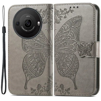 For Sharp Aquos R8 Pro Case Purse Card Holders Butterfly Pattern PU Leather Phone Cover