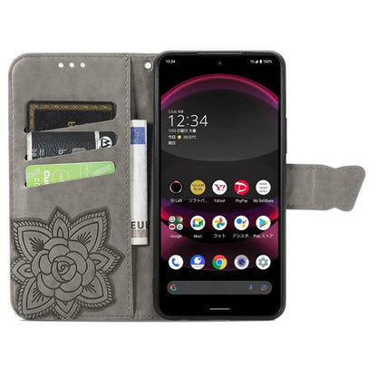 For Sharp Aquos R8 Pro Case Purse Card Holders Butterfly Pattern PU Leather Phone Cover