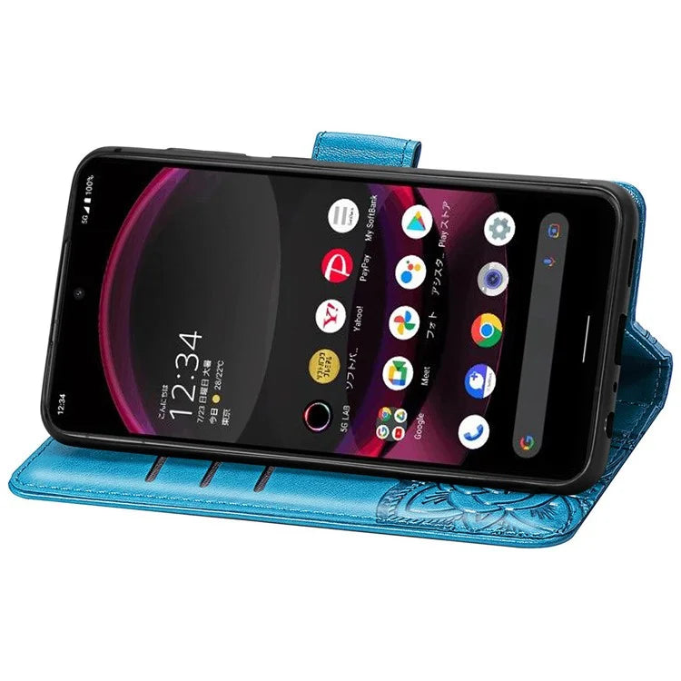 For Sharp Aquos R8 Pro Case Purse Card Holders Butterfly Pattern PU Leather Phone Cover