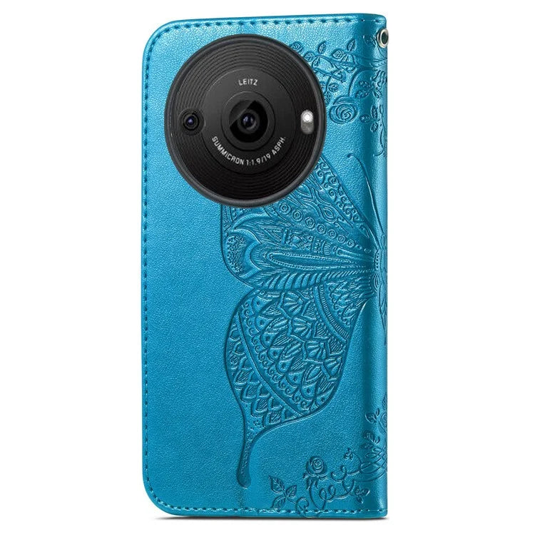 For Sharp Aquos R8 Pro Case Purse Card Holders Butterfly Pattern PU Leather Phone Cover