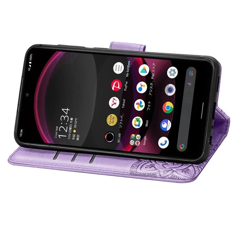 For Sharp Aquos R8 Pro Case Purse Card Holders Butterfly Pattern PU Leather Phone Cover