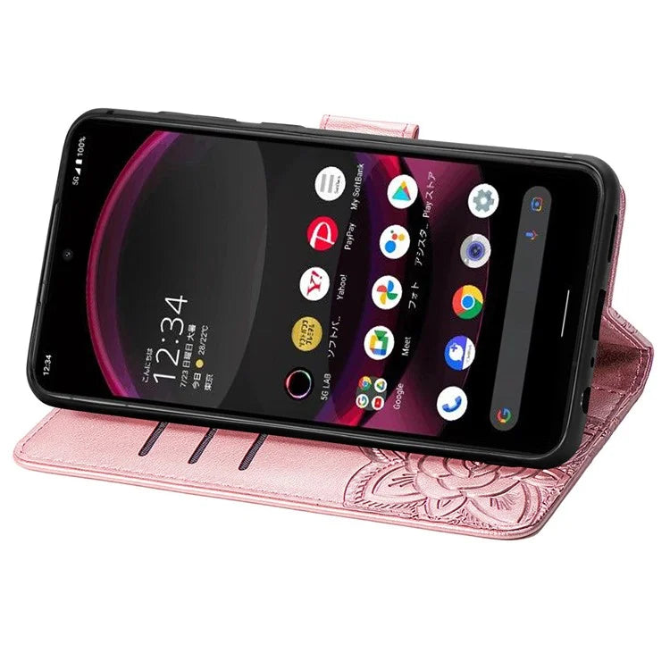 For Sharp Aquos R8 Pro Case Purse Card Holders Butterfly Pattern PU Leather Phone Cover