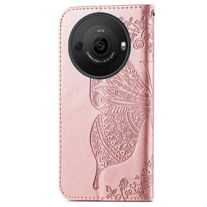 For Sharp Aquos R8 Pro Case Purse Card Holders Butterfly Pattern PU Leather Phone Cover