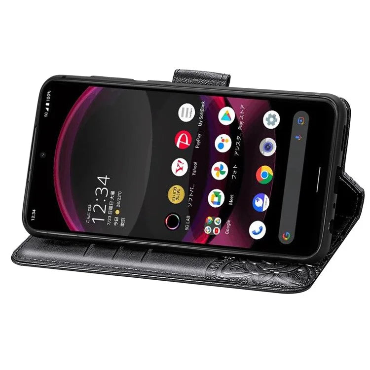 For Sharp Aquos R8 Pro Case Purse Card Holders Butterfly Pattern PU Leather Phone Cover