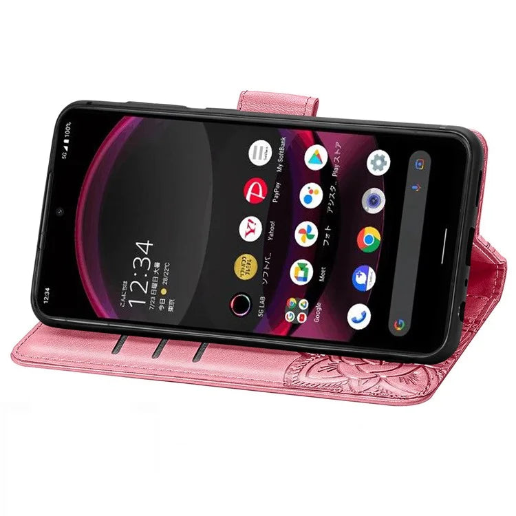 For Sharp Aquos R8 Pro Case Purse Card Holders Butterfly Pattern PU Leather Phone Cover