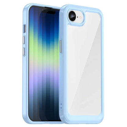 For iPhone SE (2024) Clear Back Case Colorful Frame TPU+Acrylic Phone Cover