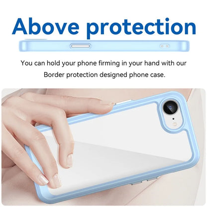 For iPhone SE (2024) Clear Back Case Colorful Frame TPU+Acrylic Phone Cover