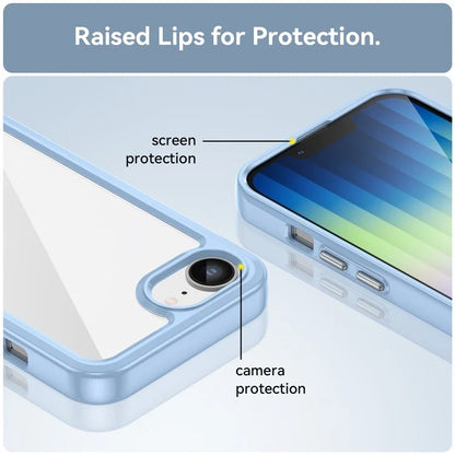 For iPhone SE (2024) Clear Back Case Colorful Frame TPU+Acrylic Phone Cover