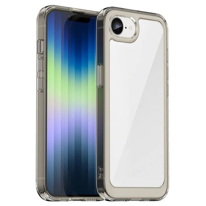 For iPhone SE (2024) Clear Back Case Colorful Frame TPU+Acrylic Phone Cover