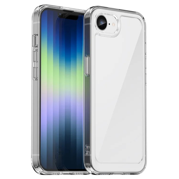 For iPhone SE (2024) Clear Back Case Colorful Frame TPU+Acrylic Phone Cover