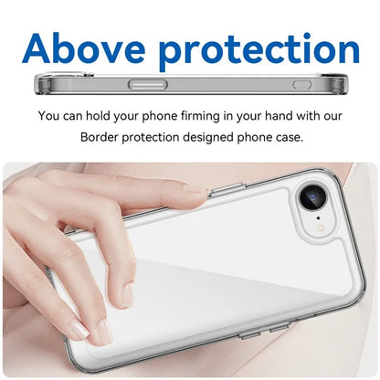For iPhone SE (2024) Clear Back Case Colorful Frame TPU+Acrylic Phone Cover