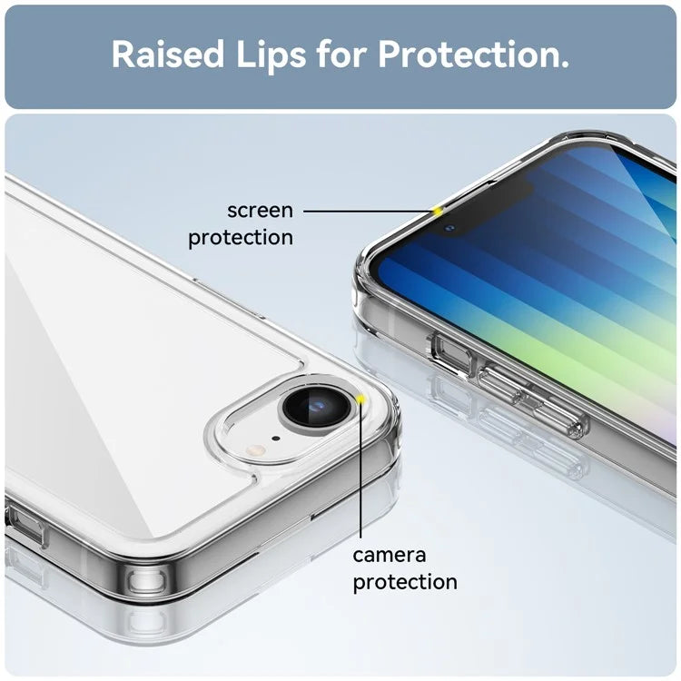 For iPhone SE (2024) Clear Back Case Colorful Frame TPU+Acrylic Phone Cover
