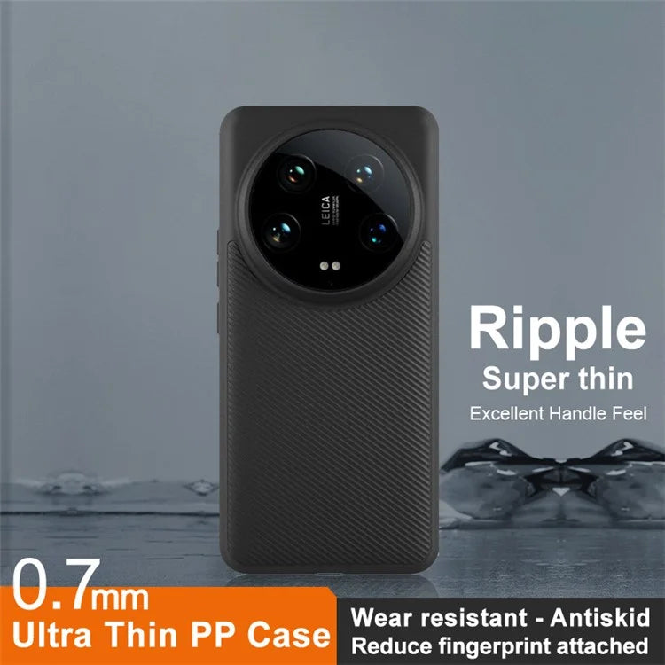 IMAK For Xiaomi 14 Ultra Phone Case 0.7mm Ultra Thin Ripple Texture PP Back Cover