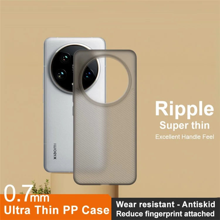 IMAK For Xiaomi 14 Ultra Phone Case 0.7mm Ultra Thin Ripple Texture PP Back Cover