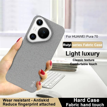 IMAK Ruiyi Series for Huawei Pura 70 Case Fabric Surface Leather Coated Hard PC Back Cover
