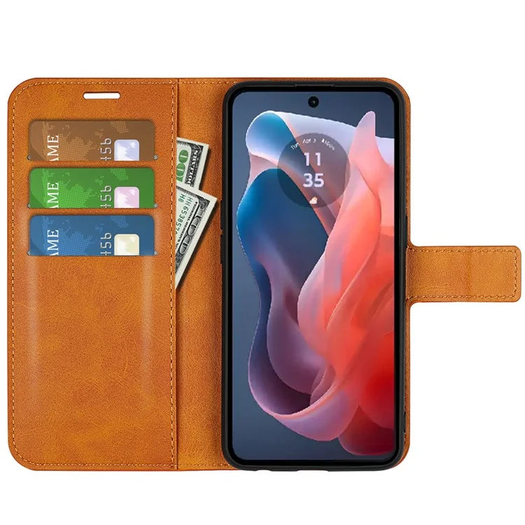 For Motorola Moto G Play (2024) 4G Case Card Slots Calf Texture Leather Wallet Phone Cover