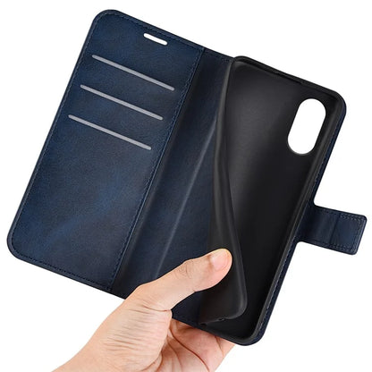 For Motorola Moto G Play (2024) 4G Case Card Slots Calf Texture Leather Wallet Phone Cover
