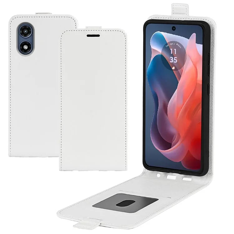 For Motorola Moto G Play (2024) 4G Case Card Slot Leather Phone Cover Vertical Flip Closing