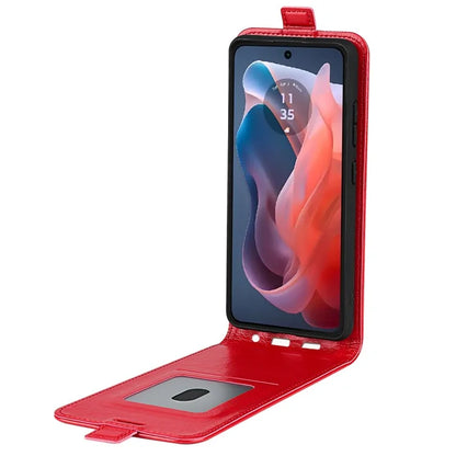 For Motorola Moto G Play (2024) 4G Case Card Slot Leather Phone Cover Vertical Flip Closing