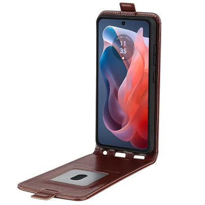 For Motorola Moto G Play (2024) 4G Case Card Slot Leather Phone Cover Vertical Flip Closing