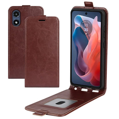 For Motorola Moto G Play (2024) 4G Case Card Slot Leather Phone Cover Vertical Flip Closing