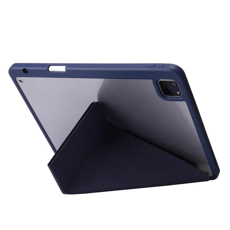 For iPad Air 13 (2024) Case PU Leather+TPU+Acrylic Smart Tablet Cover with Origami Stand