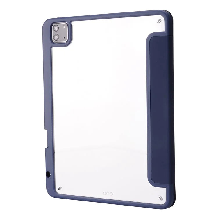 For iPad Air 13 (2024) Case PU Leather+TPU+Acrylic Smart Tablet Cover with Origami Stand