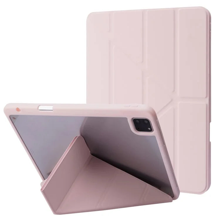 For iPad Air 13 (2024) Case PU Leather+TPU+Acrylic Smart Tablet Cover with Origami Stand