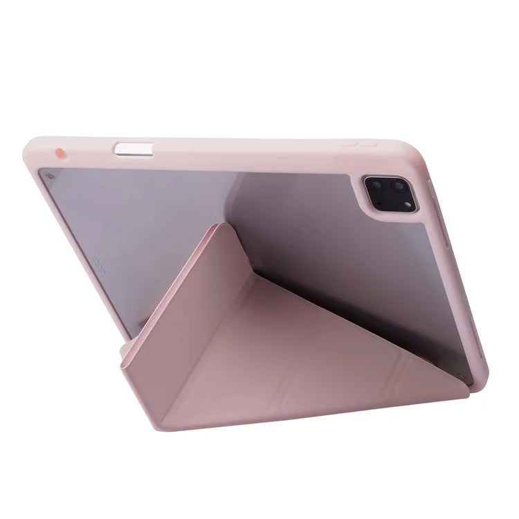 For iPad Air 13 (2024) Case PU Leather+TPU+Acrylic Smart Tablet Cover with Origami Stand