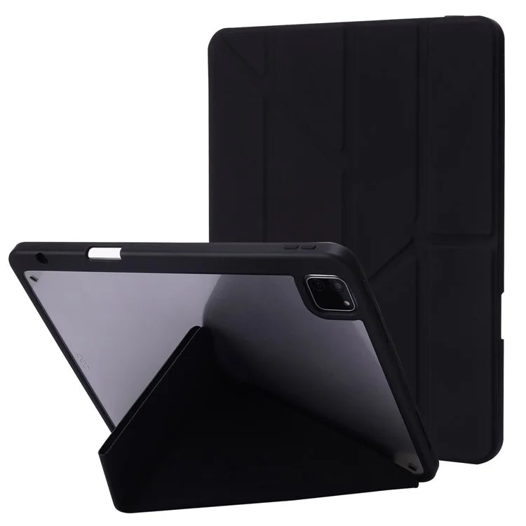 For iPad Air 13 (2024) Case PU Leather+TPU+Acrylic Smart Tablet Cover with Origami Stand