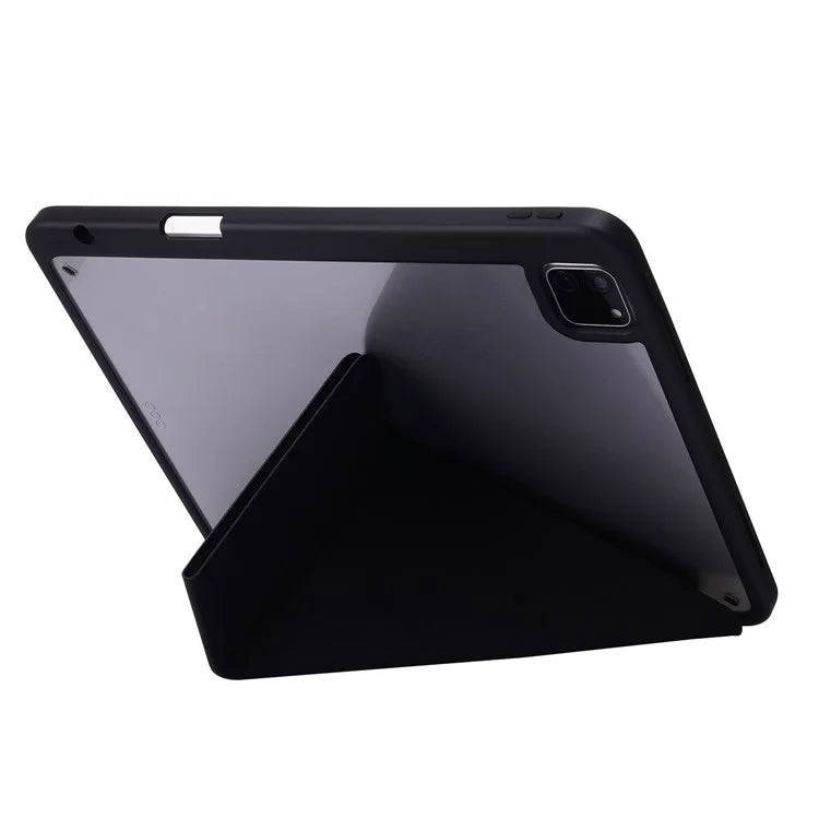 For iPad Air 13 (2024) Case PU Leather+TPU+Acrylic Smart Tablet Cover with Origami Stand