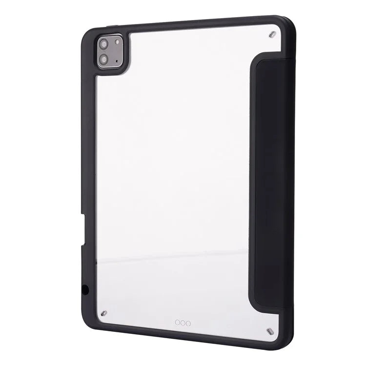 For iPad Air 13 (2024) Case PU Leather+TPU+Acrylic Smart Tablet Cover with Origami Stand