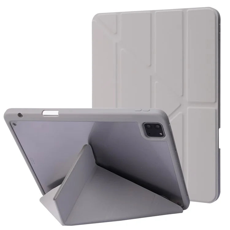 For iPad Air 13 (2024) Case PU Leather+TPU+Acrylic Smart Tablet Cover with Origami Stand