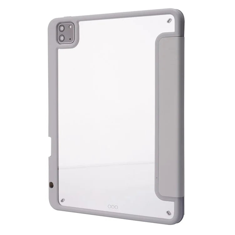 For iPad Air 13 (2024) Case PU Leather+TPU+Acrylic Smart Tablet Cover with Origami Stand