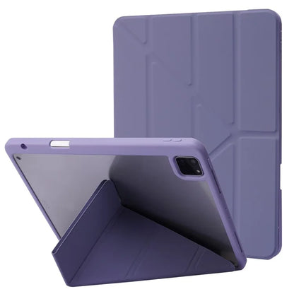 For iPad Air 13 (2024) Case PU Leather+TPU+Acrylic Smart Tablet Cover with Origami Stand